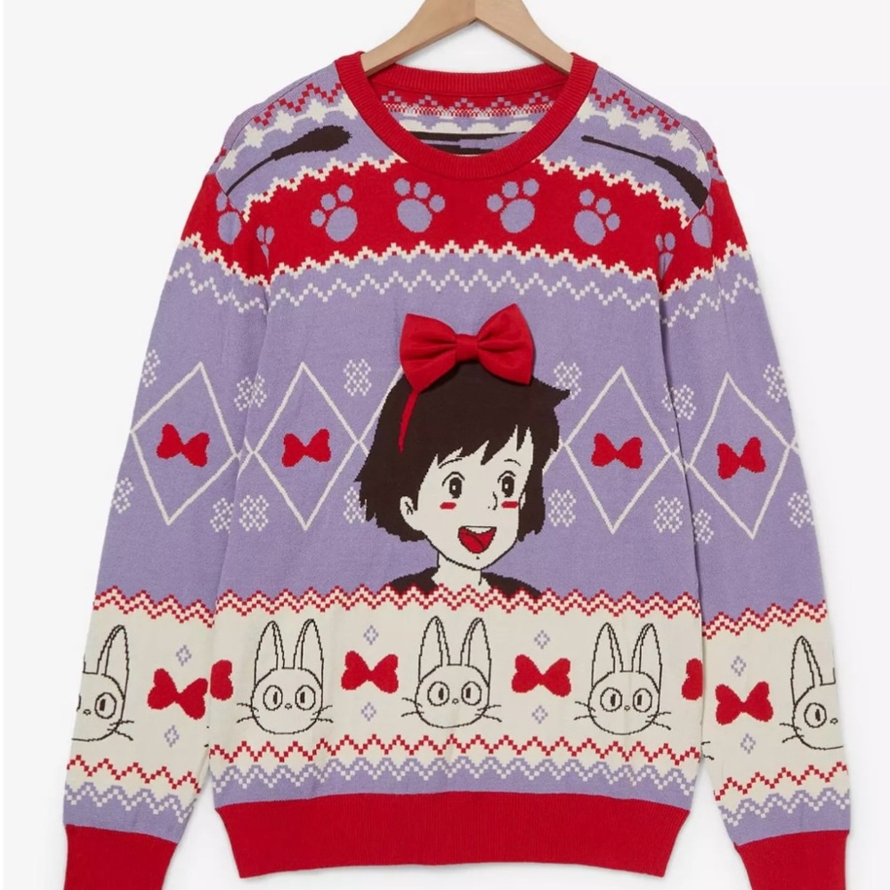 Cute Anime Sweater - Red and Purple